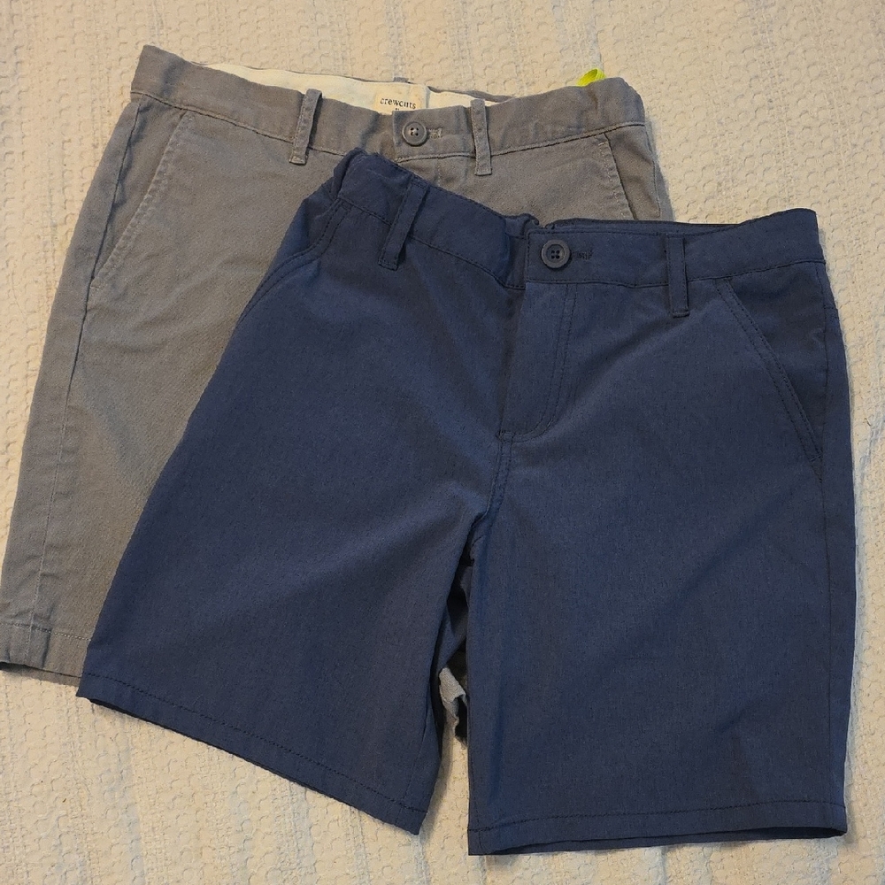 Crewcuts Blue and Gray Flat Front Shorts